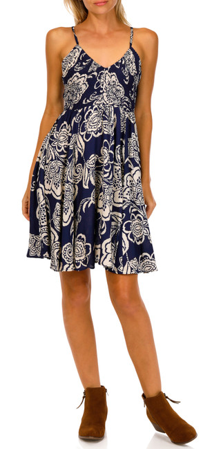 Thumbnail 1: Angie Angie Juniors Smocked Floral Mini Dress 