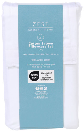 Thumbnail 9: Zest Kitchen + Home ZEST Kitchen + Home 2 Pk Cotton Sateen Pillowcase Set 