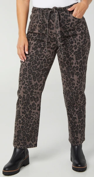 Thumbnail 1: COPPERFLASH Copper Flash Womens Straight Leg Leopard Print Jeans 
