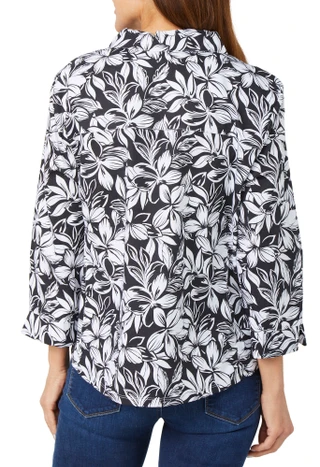 Thumbnail 4: Coral Bay Coral Bay Womens 3/4 Sleeve Button Down Print Top 