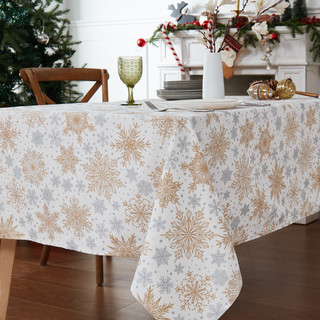Thumbnail 2: AVANTI Avanti Snowflakes 60 in. x 84 in. Tablecloth 