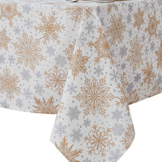Thumbnail 3: AVANTI Avanti Snowflakes 60 in. x 84 in. Tablecloth 