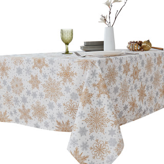 Thumbnail 4: AVANTI Avanti Snowflakes 60 in. x 84 in. Tablecloth 