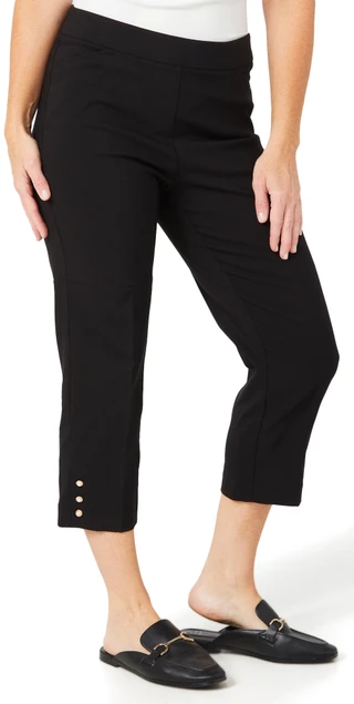 Thumbnail 3: Counterparts Counterparts Womens Pearl Button Hem Capris 