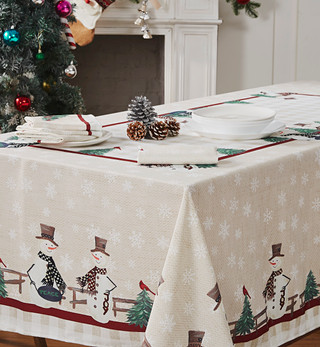 Thumbnail 3: AVANTI Avanti Country Snowman 52 in. x 70 in. Tablecloth 