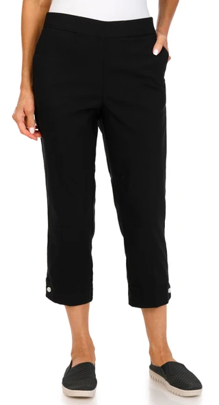 Thumbnail 1: Counterparts Counterparts Womens Rhinestone Button Hem Capris 