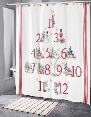 Thumbnail 2: AVANTI Avanti Holiday Countdown Shower Curtain 