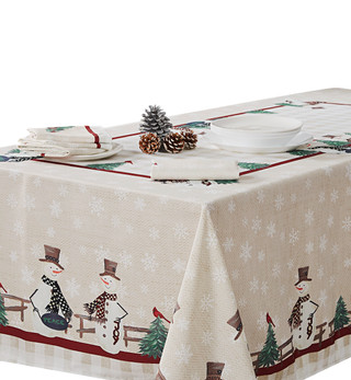 Thumbnail 4: AVANTI Avanti Country Snowman 60 in. x 102 in. Tablecloth 