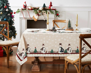 Thumbnail 6: AVANTI Avanti Country Snowman 60 in. x 84 in. Tablecloth 