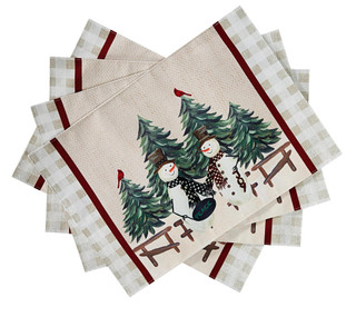 Thumbnail 2: AVANTI Avanti Country Snowman 4-Pc. Placemat Set 