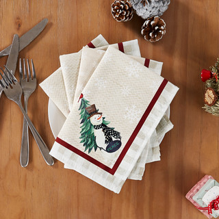 Thumbnail 1: AVANTI Avanti Country Snowman 4-Pc. Napkin Set 