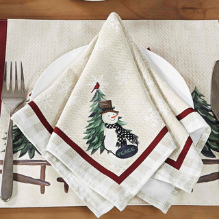 Thumbnail 2: AVANTI Avanti Country Snowman 4-Pc. Napkin Set 