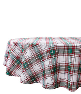 Thumbnail 3: AVANTI Avanti Holiday Plaid 70 in. Round Tablecloth 