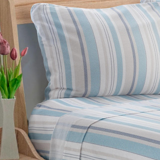 Thumbnail 15: AVANTI Pajama Stripe Flannel Sheet Set 
