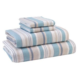 Thumbnail 5: AVANTI Pajama Stripe Flannel Sheet Set 