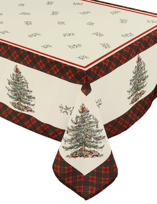 Thumbnail 2: Spode Spode Christmas Tree Tartan 52 x 70 Tablecloth 
