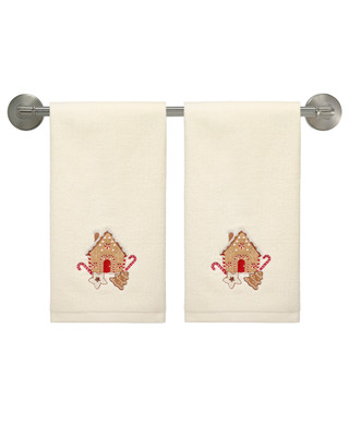 Thumbnail 2: AVANTI Avanti Linens Gingerbread House 2-Pack Hand Towel Set 