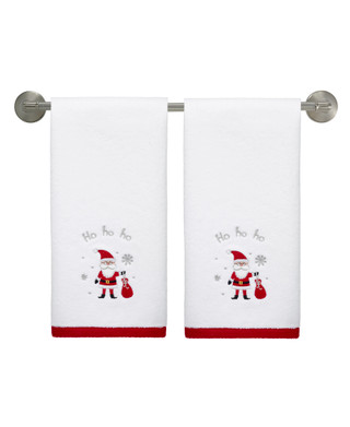 Thumbnail 2: AVANTI Avanti Linens Ho Ho Ho 2-Pack Hand Towel Set 