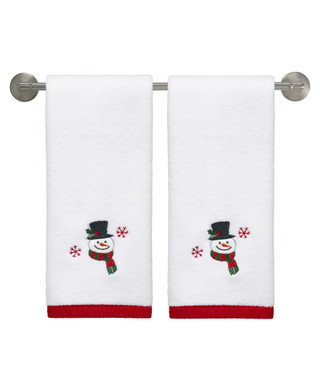 Thumbnail 2: AVANTI Avanti Linens Winter Snowman 2-Pack Fingertip Towel Set 