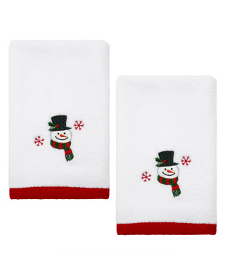 Thumbnail 1: AVANTI Avanti Linens Winter Snowman 2-Pack Fingertip Towel Set 