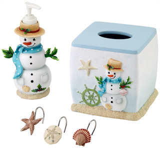 Thumbnail 4: AVANTI Avanti Coastal Snowman Tissue Box Cover 