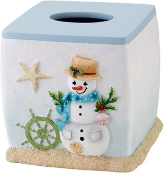 Thumbnail 2: AVANTI Avanti Coastal Snowman Tissue Box Cover 