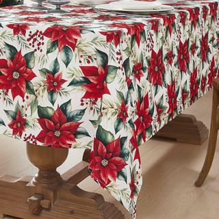 Thumbnail 3: AVANTI Avanti Poinsettia 60 in. x 120 in. Tablecloth 