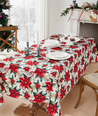 Thumbnail 1: AVANTI Avanti Poinsettia 60 in. x 102 in. Tablecloth 