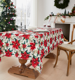 Thumbnail 4: AVANTI Avanti Poinsettia 60 in. x 102 in. Tablecloth 