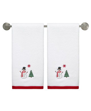 Thumbnail 2: AVANTI Avanti Linens Winter Snowman 2-Pack Hand Towel Set 