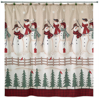 Thumbnail 1: AVANTI Avanti Snowman Gathering Shower Curtain 