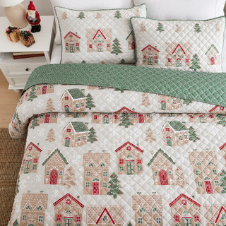 Thumbnail 3: AVANTI Avanti Gingerbread House Quilt Set 
