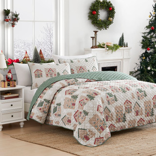 Thumbnail 1: AVANTI Avanti Gingerbread House Quilt Set 
