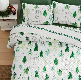 Thumbnail 6: AVANTI Avanti Christmas Trees Quilt Set 