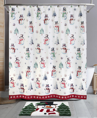 Thumbnail 2: AVANTI Avanti Linens Winter Snowman Shower Curtain 