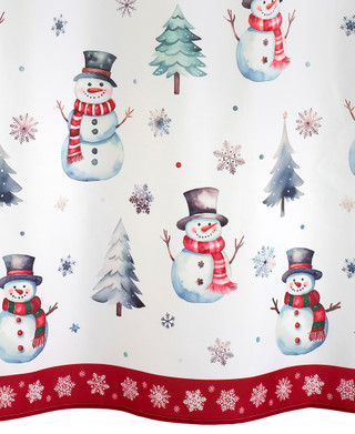 Thumbnail 3: AVANTI Avanti Linens Winter Snowman Shower Curtain 