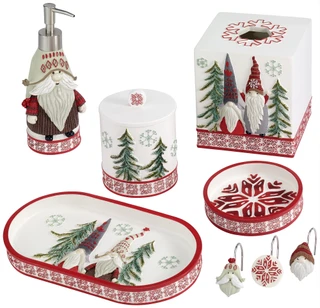Thumbnail 2: AVANTI Avanti Christmas Gnomes Tissue Box Cover 