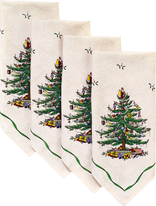 Thumbnail 2: Spode Spode 4-pk. Christmas Tree Green Napkins 