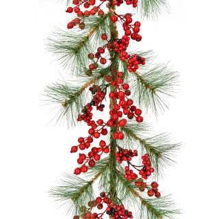 Thumbnail 4: Kurt Adler Kurt Adler 6-Foot x 12-Inch Berry Rope Garland 
