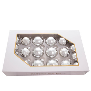 Thumbnail 4: Kurt Adler Kurt Adler 20 Pc. Shiny Silver Glass Ball Ornament Set 