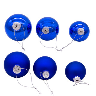 Thumbnail 4: Kurt Adler Kurt Adler 20 Pc. Shiny & Matte Blue Glass Ornament Set 