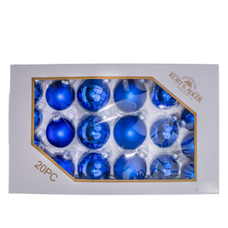 Thumbnail 6: Kurt Adler Kurt Adler 20 Pc. Shiny & Matte Blue Glass Ornament Set 