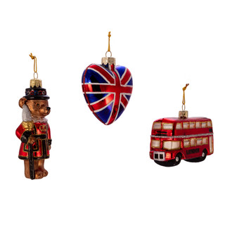 Thumbnail 2: Kurt Adler Kurt Adler 3 Pc. 4.5-Inch Britain Inspired Glass Ornaments 