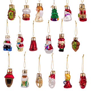 Thumbnail 4: Kurt Adler Kurt Adler 18 Pc. Mini Christmas Shape Glass Ornaments 