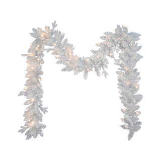Thumbnail 2: Kurt Adler Kurt Adler 9-Foot Pre-Lit LED Jackson White Pine Garland 