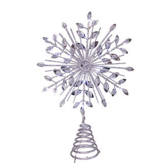 Thumbnail 2: Kurt Adler Kurt Adler LED Glittered Silver Snowflake Tree Topper 