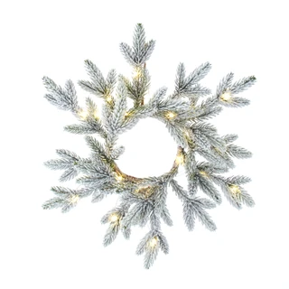 Thumbnail 4: Kurt Adler Kurt Adler 18-Inch LED Flocked Pine Wreath 