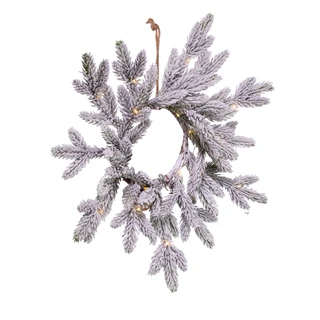 Thumbnail 2: Kurt Adler Kurt Adler 18-Inch LED Flocked Pine Wreath 
