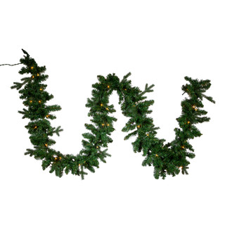 Thumbnail 2: Kurt Adler Kurt Adler Pre-Lit Clear Incandescent Jackson Pine Garland 