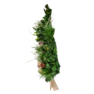 Thumbnail 6: Kurt Adler 26-Inch Pre-Lit Snowy Silver Wall Christmas Tree 